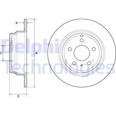 Billede af DELPHI BG2842 Bremseskiver 295 10 5 fuldstændigt olieret ubehandlet uden hjullejer, ABS sensorring VOLVO: S70, V70 I, 850 Sedan