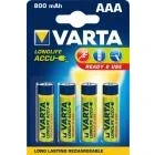Billede af Varta genopladelig batteri nimh AAA 800mAh hr03 4b