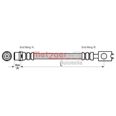 Billede af METZGER 4110262 Bremseslange 356