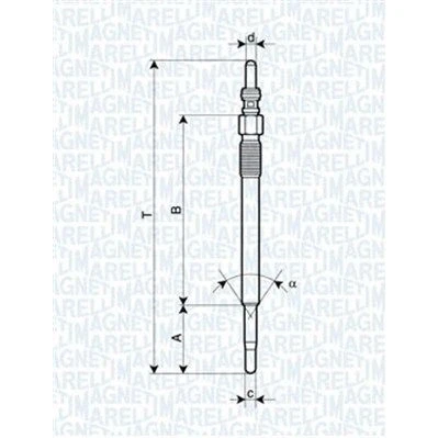 Billede af MAGNETI MARELLI 062900048304 Gløderør 11V 10A M8X1 PEUGEOT: 308 I SW, 407 207 Hatchback, CITROËN: C3 II, C4 Grand Picasso, C1 I, VOLVO: V50