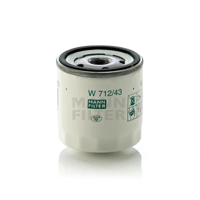 Billede af MANN filter W 712/43 Oliefilter 3/4 16 UNF med en returløbs stop ventil Påskruet FORD: FIESTA 6, 5, Sierra Mk2 Sedan, SKODA: FELICIA 2