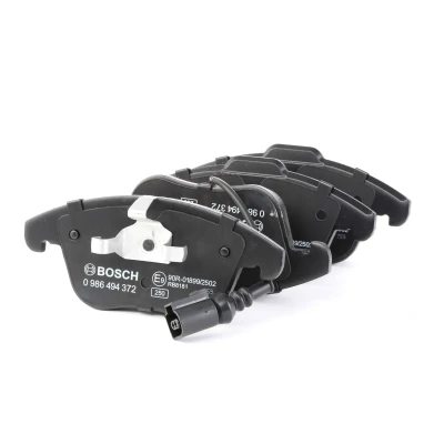 Billede af BOSCH 0 986 494 372 Bremseklodser Low Metallic med indbygget slidsensor anti knirke plade, stempelklips VOLKSWAGEN: Tiguan I, Sharan II