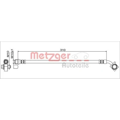 Billede af METZGER 4111552 Bremseslange venstre foraksel 310 M10x1 OPEL: Astra K Hatchback, Sports Tourer