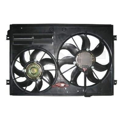 Billede af TYC 837 0026 Køleventilator 360 300+200 med kølerventilatorramme (karm) VOLKSWAGEN: Golf 5, Touran I, Jetta 4, SKODA: Octavia 2 Combi