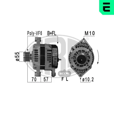 Billede af ERA 210937A Generator 14V 120A CHEVROLET: Nubira Stationcar, OPEL: Antara