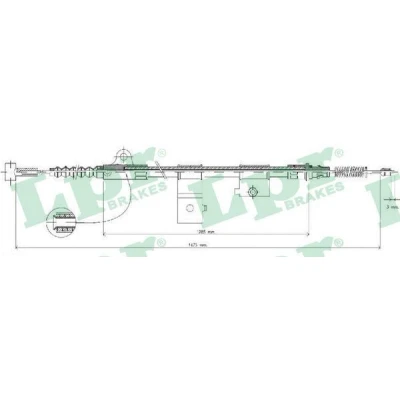 Billede af LPR C0513B Håndbremsekabel 1478/1262 Tromlebremse NISSAN: TERRANO 2