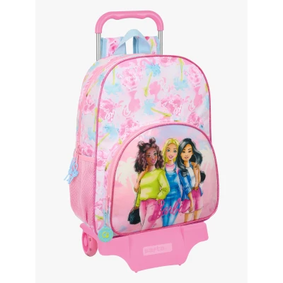 Billede af Skolerygsæk med Hjul Barbie Painterly Pink Himmelblå 33 x 42 14 cm