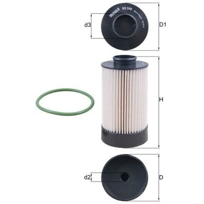 Billede af MAHLE ORIGINAL KX 340D Brændstoffilter Filterindsats IVECO: Daily 4 Kasten/Kombi, V Van / Stationcar, 6