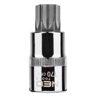 Billede af NEO TOOLS 08 759 Skraldenøgleindsats (Hexagon) 1/2 T70 Krom vanadium stål, Værktøjsstål indre torx
