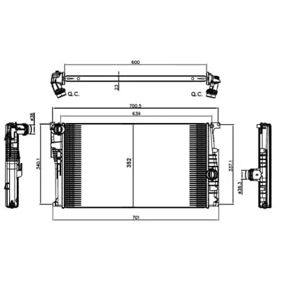 Billede af VALEO 735451 Radiator Aluminium 348 600 19 BMW: 1 Hatchback, 3 Sedan