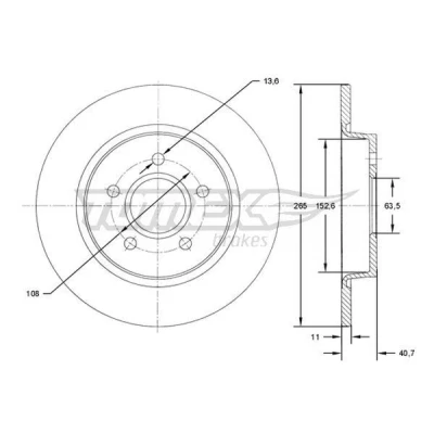 Billede af Bremseskive TOMEX Brakes TX 71 94
