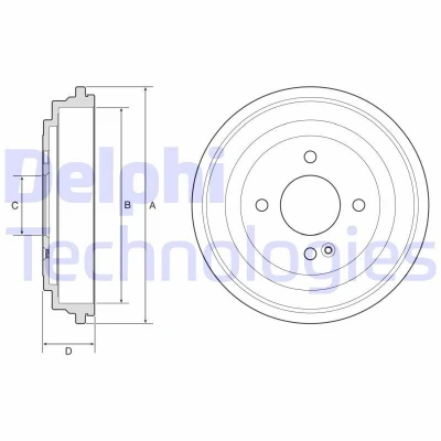 Billede af DELPHI BF633 Bremsetromler uden ABS sensorring, hjullejer 245