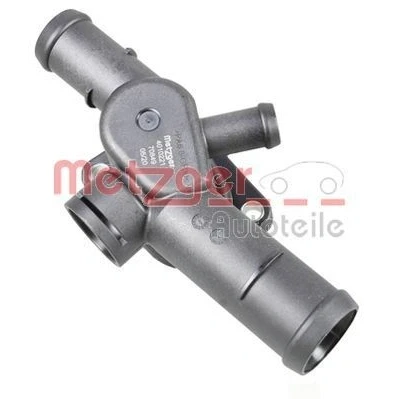 Billede af METZGER 4010221 Kølemiddelflange plastik Cylinderhoved, gearkasse monteret med pakning uden sensor VOLKSWAGEN: Golf 5, Plus / Crossgolf