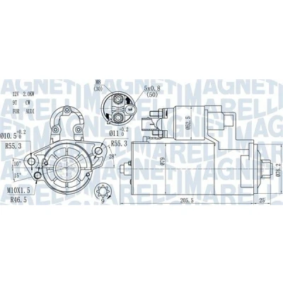 Billede af MAGNETI MARELLI 063721521010 Starter 12 2,2 9 VOLKSWAGEN: Touareg I