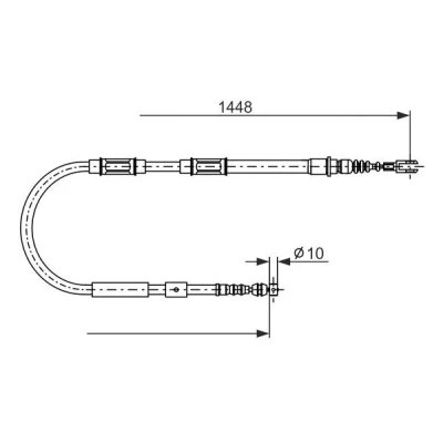 Billede af BOSCH 1 987 482 899 Håndbremsekabel 1448, 1215 TOYOTA: Corolla VIII Compact, Liftback