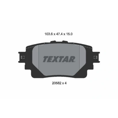 Billede af TEXTAR 2058201 Bremseklodser Forberedt til slidindikator TOYOTA: Corolla XII Hatchback