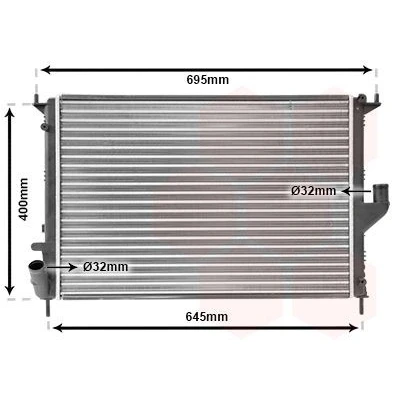 Billede af VAN WEZEL 43002477 Radiator Aluminium 585 415 20 Mekanisk fuget køleripper