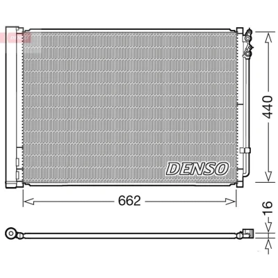 Billede af DENSO DCN05032 Kondensator med tørrer 622x459.7x16 R 134a 622 BMW: 5 Touring, Sedan