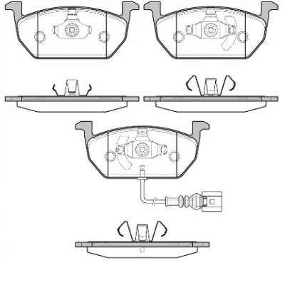Billede af VAICO V10 4498 Bremseklodser Q+, original equipment manufacturer quality foraksel Inkl. slidadvarselskontakt VOLKSWAGEN: Golf 7, 7 Variant