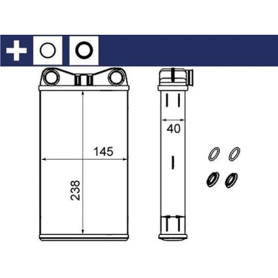 Billede af MAHLE ORIGINAL AH 239 000S Varmeveksler med tætningsring