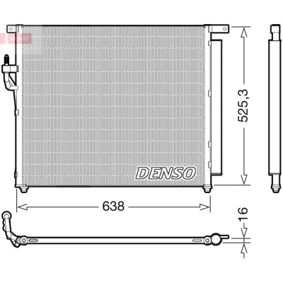 Billede af DENSO DCN10049 Kondensator med tørrer R 134a FORD: Ranger Mk3