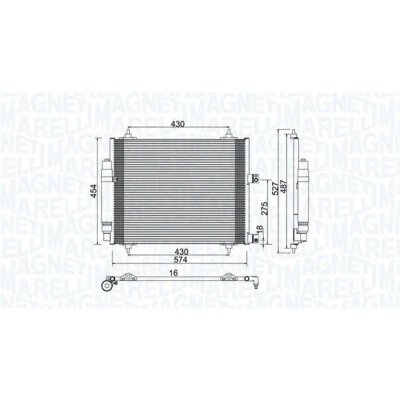 Billede af MAGNETI MARELLI 350203886000 Kondensator med tørrer 574x454x16 454 574 16 CITROËN: Jumpy II MPV