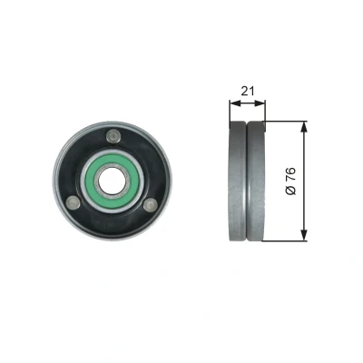 Billede af GATES T36730 Remstrammerhjul FleetRunner Micro V Stretch Fit AUDI: Q7, A6 C6 Avant, A8 D3