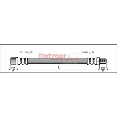 Billede af METZGER 4111162 Bremseslange 311 M10 x 1 PEUGEOT: 206 Hatchback, 206+ SW