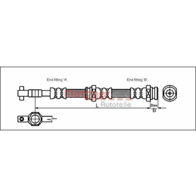 Billede af METZGER 4113304 Bremseslange 536