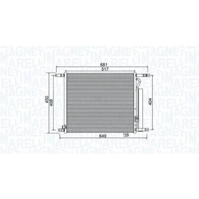 Billede af MAGNETI MARELLI 350203966000 Kondensator med tørrer 515x438x16 438 515 16 CHEVROLET: Aveo / Kalos Hatchback