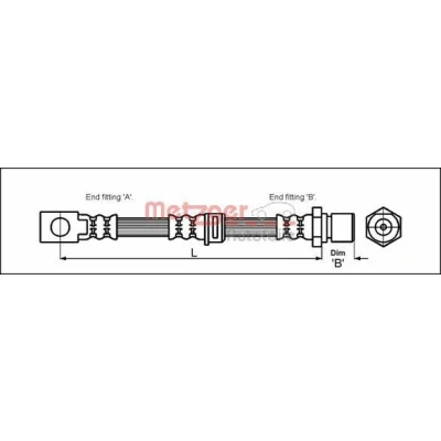 Billede af METZGER 4114758 Bremseslange 427mm