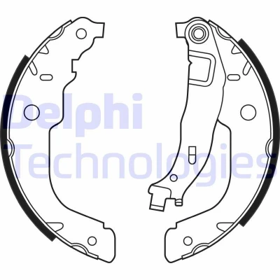 Billede af DELPHI LS2000 Bremsebakker 229 42 PEUGEOT: 208 I Hatchback, 207 CITROËN: C3 II, DS3 III, BMW: 3 Sedan