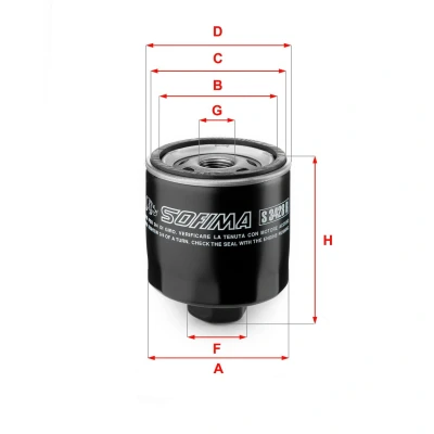 Billede af SOFIMA S 3428 R Oliefilter 3/4 16 UNF med en returløbs stop ventil Påskruet filter VOLKSWAGEN: Golf 4, Lupo / 3L, 4 Variant