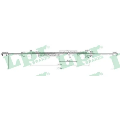 Billede af LPR C0093B Håndbremsekabel 1745/1405 Tromlebremse CITROËN: Berlingo / First I