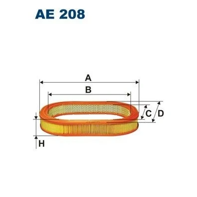 Billede af FILTRON AE 208 Luftfilter 58 380 Filterindsats FORD: Sierra Mk2 Sedan, Granada, Mk1 Hatchback