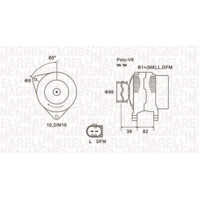 Billede af MAGNETI MARELLI 063731588010 Generator 14V 120A AUDI: A8 D4, A6 C5 Avant, A4 B7 VOLKSWAGEN: Passat B5 GP Variant