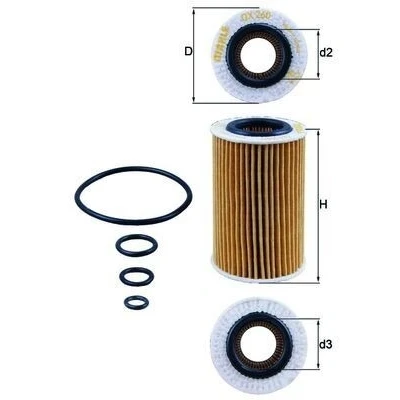 Billede af MAHLE ORIGINAL OX 260D Oliefilter Filterindsats AUDI: Q3, MERCEDES BENZ: SLK, VOLKSWAGEN: Crafter 30 35 Bus