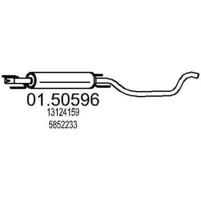Billede af MTS 01.50596 Midterste Lyddæmper 1830 OPEL: Zafira A, B