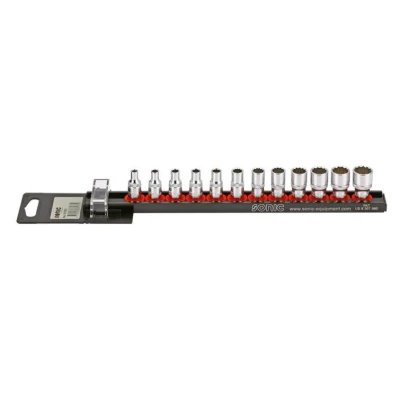 Billede af SONIC 101201 Topsæt 12 Tolvkant Krom vanadium stål, Aluminium 1/4 Firkant