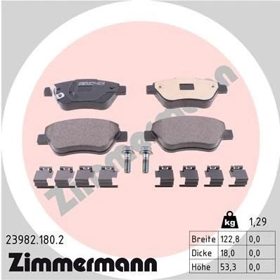 Billede af ZIMMERMANN 23982.180.2 Bremseklodser med akustisk advarsel for slid skruer Billede svarer til leveringsomfang, fjeder OPEL: Corsa D Hatchback