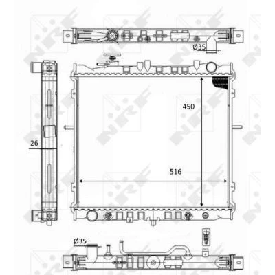 Billede af NRF 59049 Radiator Aluminium 498mm 450mm 26mm Loddet køleripper