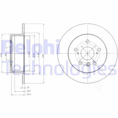 Billede af DELPHI BG4268 Bremseskiver 281 10 5 fuldstændigt olieret ubehandlet uden hjullejer, ABS sensorring