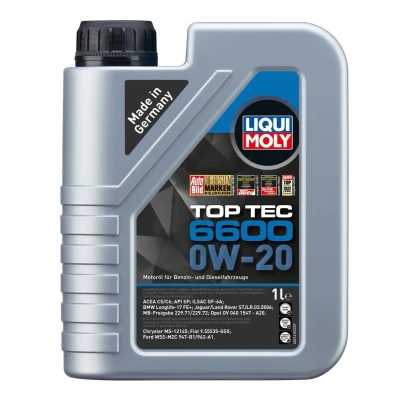 Billede af Liqui Moly Top Tec 6600 0W 20 1l Motorolie 21410 TOYOTA: Aygo, Yaris III Hatchback, Avensis Stationcar, BMW: 1 3 Touring, Sedan