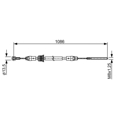 Billede af BOSCH 1 987 482 547 Håndbremsekabel 1086 RENAULT: MASTER 3 Bus