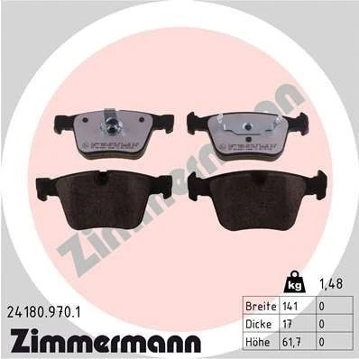 Billede af ZIMMERMANN 24180.970.1 Bremseklodser Forberedt til slidindikator Billede svarer leveringsomfang MERCEDES BENZ: ML klasse, R S klasse Sedan
