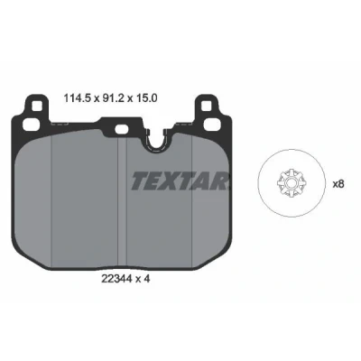 Billede af TEXTAR 2234401 Bremseklodser Forberedt til slidindikator med tilbehør MINI: Hatchback, Clubman, Cabriolet