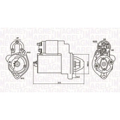 Billede af MAGNETI MARELLI 063720612010 Starter 12 1,1 9 AUDI: A4 B6 Avant, 80 B4 Sedan, 100 C4 SKODA: Superb I Sedan