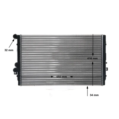 Billede af MAHLE ORIGINAL CR 854 001S Radiator 650 416 34 Mekanisk fuget køleripper VOLKSWAGEN: Golf 4, 4 Variant