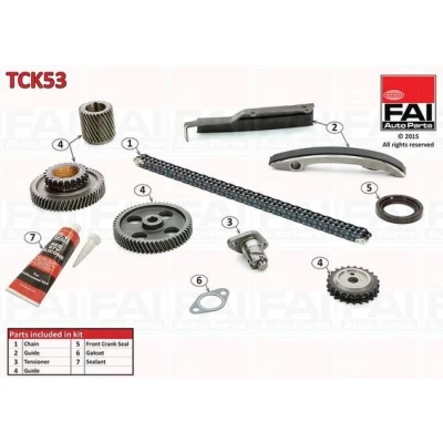 Billede af FAI AutoParts TCK53 Styrekædesæt med pakninger, tandhjul Duplex, Rullekæde