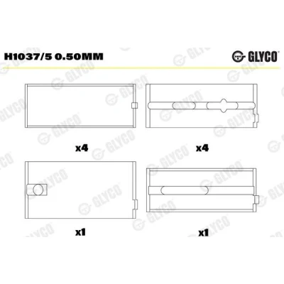 Billede af Lejer til krumtapaksel GLYCO H1037/5 0.50mm